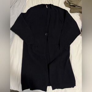 Free People heavyweight long duster ribbed cardigan